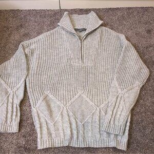 Womens Absolutely famous Grey Knit Sweater half zip size extra large xl
